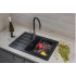Кухонная мойка Marblan Recta R (черный, с сифоном)