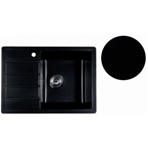 Кухонная мойка Marblan Recta R (оникс, с сифоном)