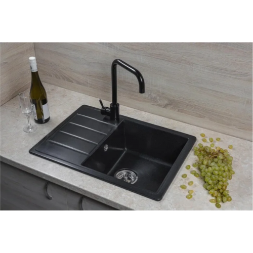 Кухонная мойка Marblan Recta R (оникс, с сифоном)