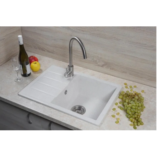 Кухонная мойка Marblan Recta R (бежевый, с сифоном)