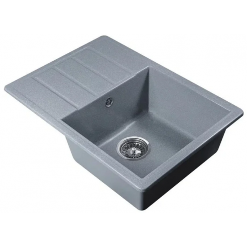 Кухонная мойка Marblan Recta R (серебристый, с сифоном)