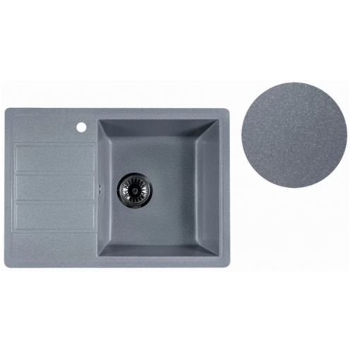 Кухонная мойка Marblan Recta R (серебристый, с сифоном)