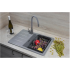 Кухонная мойка Marblan Recta R (серебристый, с сифоном)