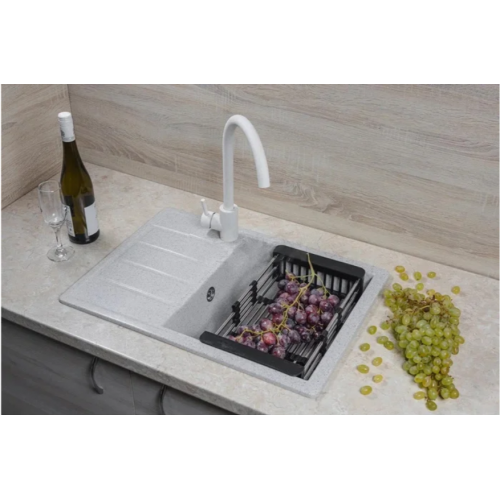 Кухонная мойка Marblan Recta R (серый, с сифоном)