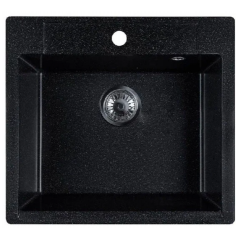 Кухонная мойка Marblan Cubi (черный, с сифоном)