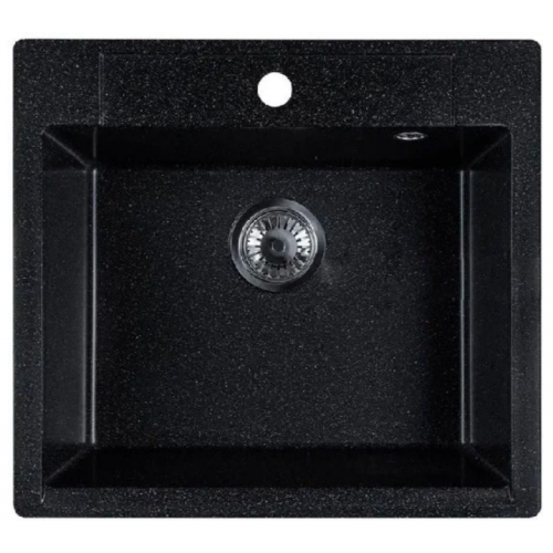 Кухонная мойка Marblan Cubi (черный, с сифоном)