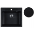 Кухонная мойка Marblan Cubi (черный, с сифоном)