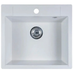 Кухонная мойка Marblan Cubi (иней, с сифоном)