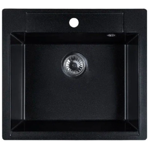 Кухонная мойка Marblan Cubi (оникс, с сифоном)