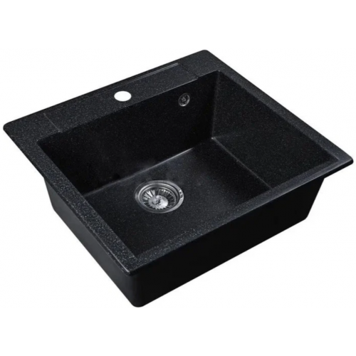 Кухонная мойка Marblan Cubi (оникс, с сифоном)