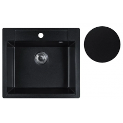 Кухонная мойка Marblan Cubi (оникс, с сифоном)