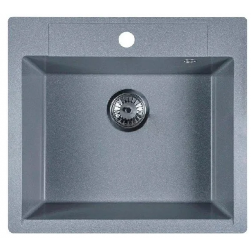 Кухонная мойка Marblan Cubi (серебристый, с сифоном)