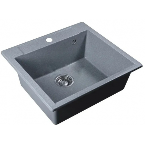 Кухонная мойка Marblan Cubi (серебристый, с сифоном)