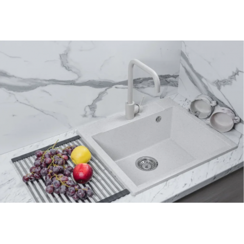 Кухонная мойка Marblan Cubi (серый, с сифоном)