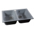 Кухонная мойка Marblan Duas (серебристый,с сифоном)