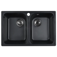 Кухонная мойка Marblan Duas (оникс,с сифоном)