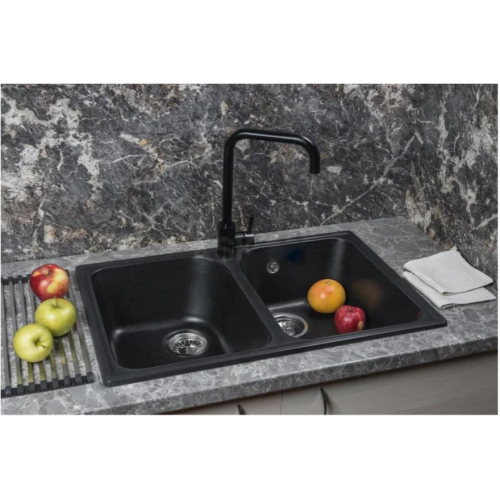 Кухонная мойка Marblan Duas (оникс,с сифоном)
