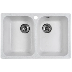 Кухонная мойка Marblan Duas (серый,с сифоном)
