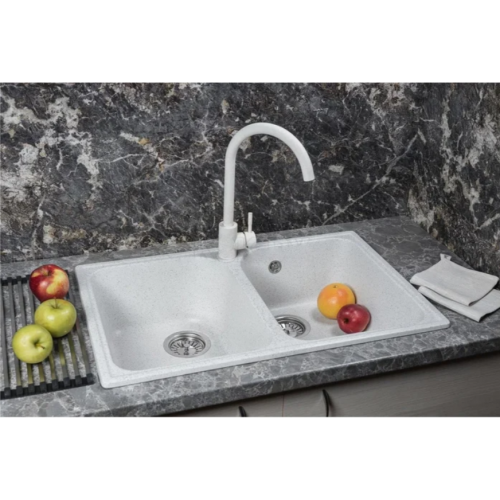 Кухонная мойка Marblan Duas (серый,с сифоном)