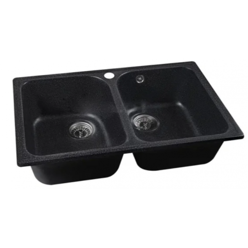 Кухонная мойка Marblan Duas (черный,с сифоном)