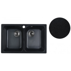 Кухонная мойка Marblan Duas (черный,с сифоном)