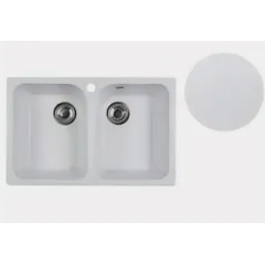 Кухонная мойка Marblan Duas (иней, с сифоном)