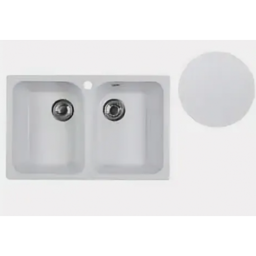 Кухонная мойка Marblan Duas (иней, с сифоном)