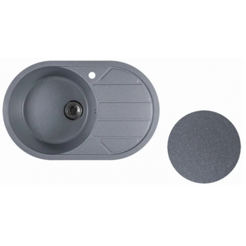 Кухонная мойка Marblan Elon L (серебристый,с сифоном)