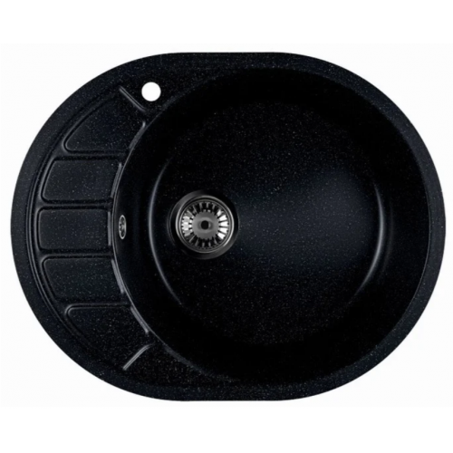 Кухонная мойка Marblan Ovata R (черный,с сифоном)