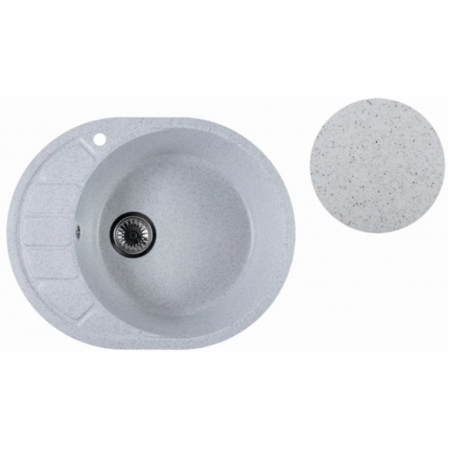 Кухонная мойка Marblan Ovata R (серый,с сифоном)