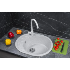 Кухонная мойка Marblan Ovata R (серый,с сифоном)