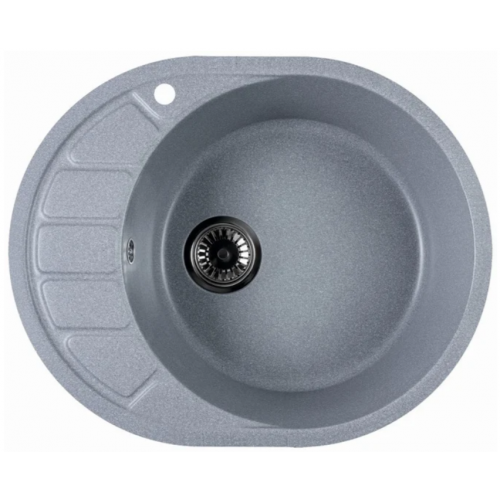 Кухонная мойка Marblan Ovata R (серебристый,с сифоном)