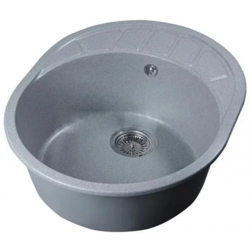 Кухонная мойка Marblan Ovata R (серебристый,с сифоном)