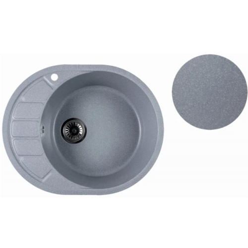 Кухонная мойка Marblan Ovata R (серебристый,с сифоном)