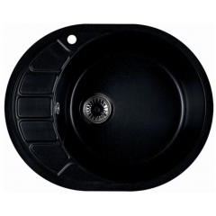 Кухонная мойка Marblan Ovata R (оникс,с сифоном)