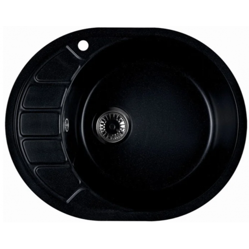 Кухонная мойка Marblan Ovata R (оникс,с сифоном)