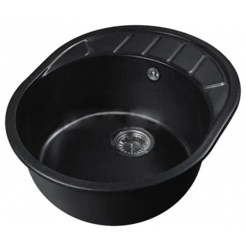 Кухонная мойка Marblan Ovata R (оникс,с сифоном)