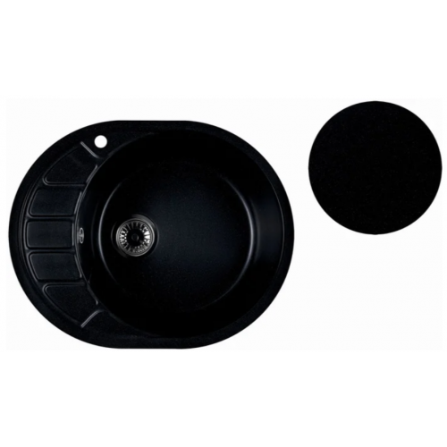 Кухонная мойка Marblan Ovata R (оникс,с сифоном)