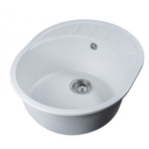 Кухонная мойка Marblan Ovata R (иней,с сифоном)