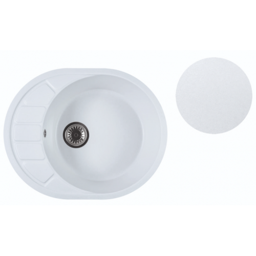 Кухонная мойка Marblan Ovata R (иней,с сифоном)