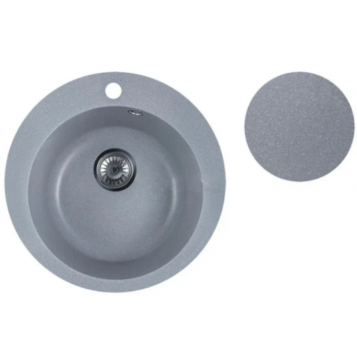 Кухонная мойка Marblan Orbi (серебристый,с сифоном)