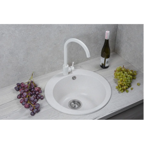 Кухонная мойка Marblan Orbi (бежевый, с сифоном)