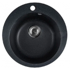 Кухонная мойка Marblan Orbi (черный,с сифоном)