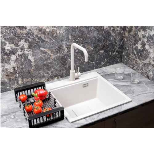 Кухонная мойка Marblan Comfort 50 (бежевый, с сифоном и колландером)