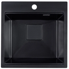 Кухонная мойка Marblan Comfort 50 (оникс, с сифоном и колландером)