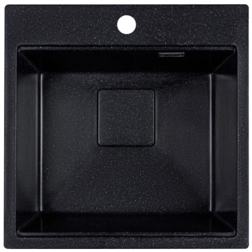 Кухонная мойка Marblan Comfort 50 (черный, с сифоном и колландером)