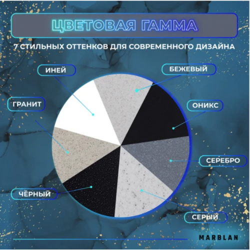 Кухонная мойка Marblan Comfort 50 (гранит, с сифоном и колландером)