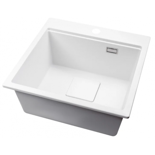 Кухонная мойка Marblan Comfort 50 (иней, с сифоном и колландером)