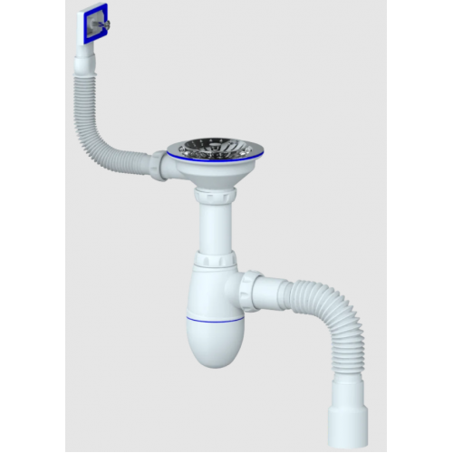 Кухонная мойка Marblan Comfort 50 (иней, с сифоном и колландером)