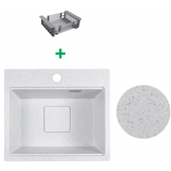 Кухонная мойка Marblan Comfort 48 (серый, с сифоном и колландером)